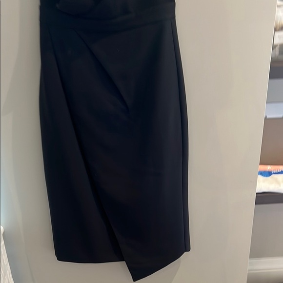 Black Asymmetrical Strapless Sheath Dress - Picture 6 of 6